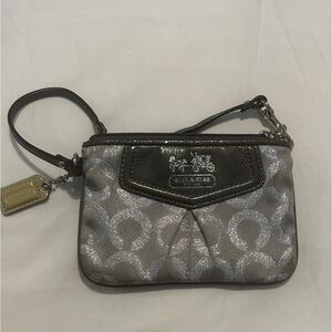 Coach Silver and Gray Wristlet